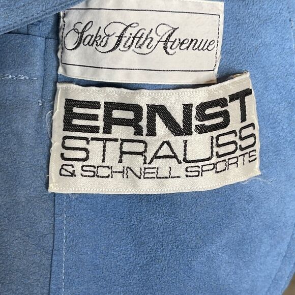 Vintage Ernst‎ Strauss Saks Ultrasuede Blazer Blue - Picture 7 of 8